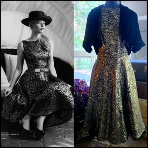 Betty Page by Tatyana Metallic Rose Swing Dress